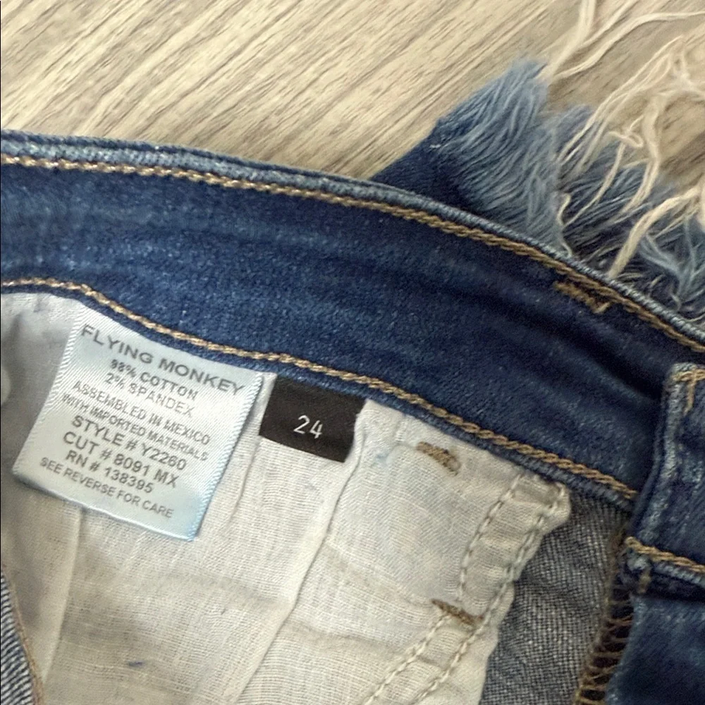 Flying Monkey Asymmetrical Dark Blue Denim Skirt Size 24 - Picture 5 of 5